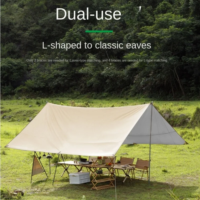 Tent Roof For Car Awning Waterproof Tarp 5-8 Person Camping Sunshade Garden Party Sun Shelter Shade
