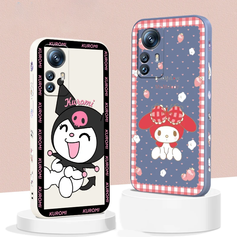 

Sanrio Kulomi My Melody Love Phone Case For Xiaomi Mi 13 12S 12 12X 12T 11i 11T 11 10 10S Pro Lite Ultra 5G Liquid Left Rope