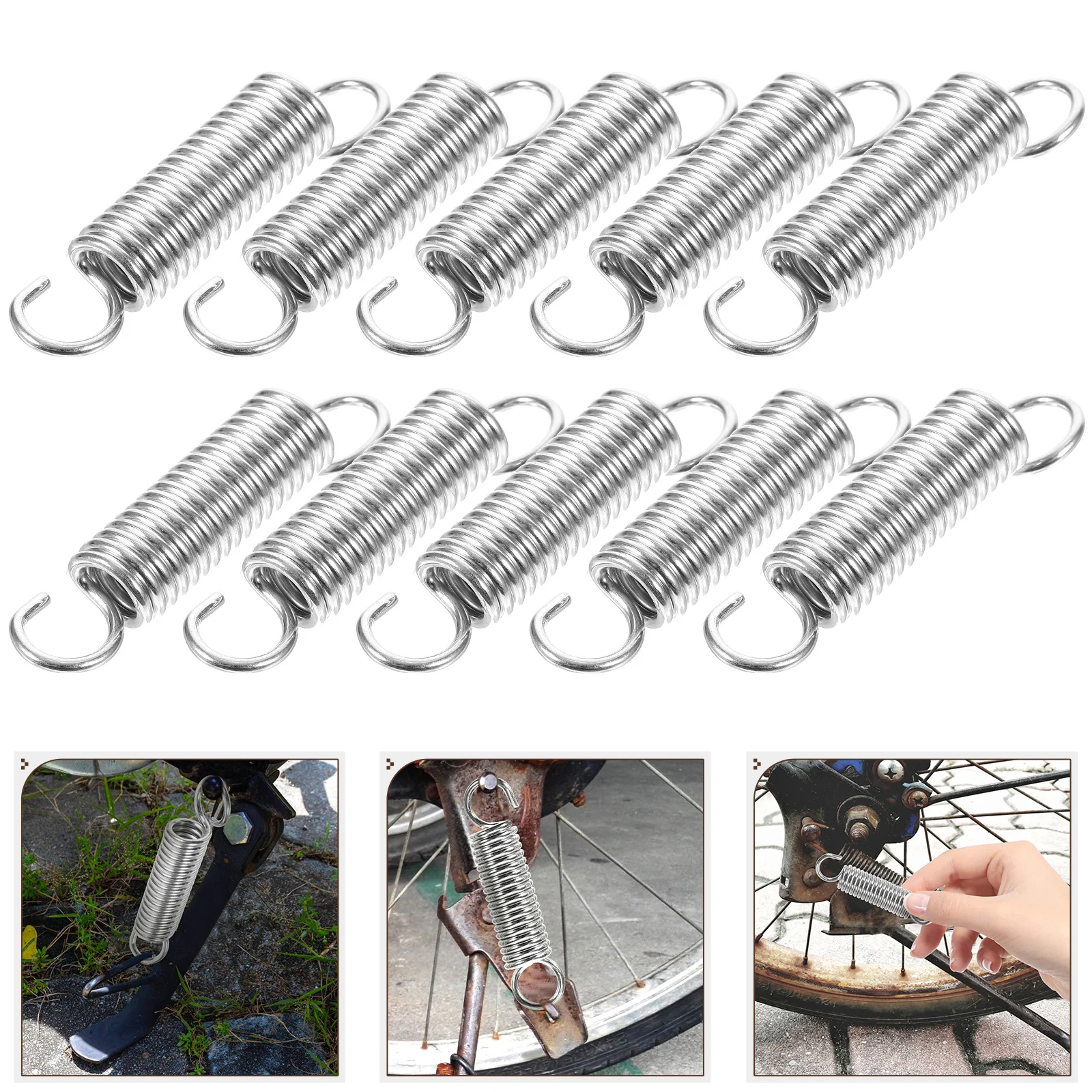 

10 Pcs Small Springs With Hook Ends Compression Extension Stainless Steel Kit