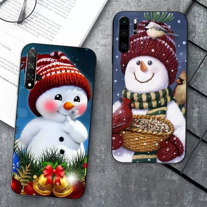 

Cute Cartoon Snowman Phone Case for Huawei Honor 10 i 8X C 5A 20 9 10 30 lite pro Voew 10 20 V30