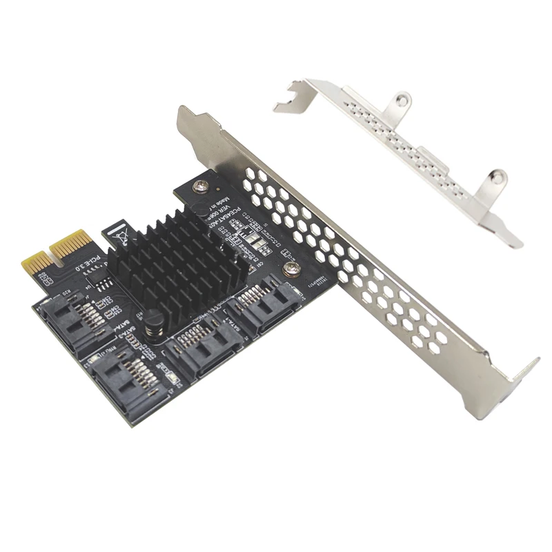 

Chi a Mining PCIE SATA PCI-E Adapter 4 Port SATA3.0 6G to PCI Express x1 Controller Expansion Card SATA Add On Card ASM1064 Chip