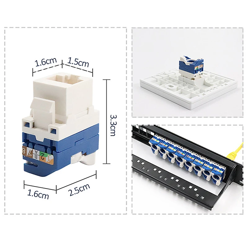 Whirling Wire CAT6 RJ45 Вставка локальной сети без инструментов Keystone Разъем модуля Ethernet Gigabit UTP Разъем Ineternet без инструментов (art.: 3920d04bcbd06) - 3920d04bcbd06