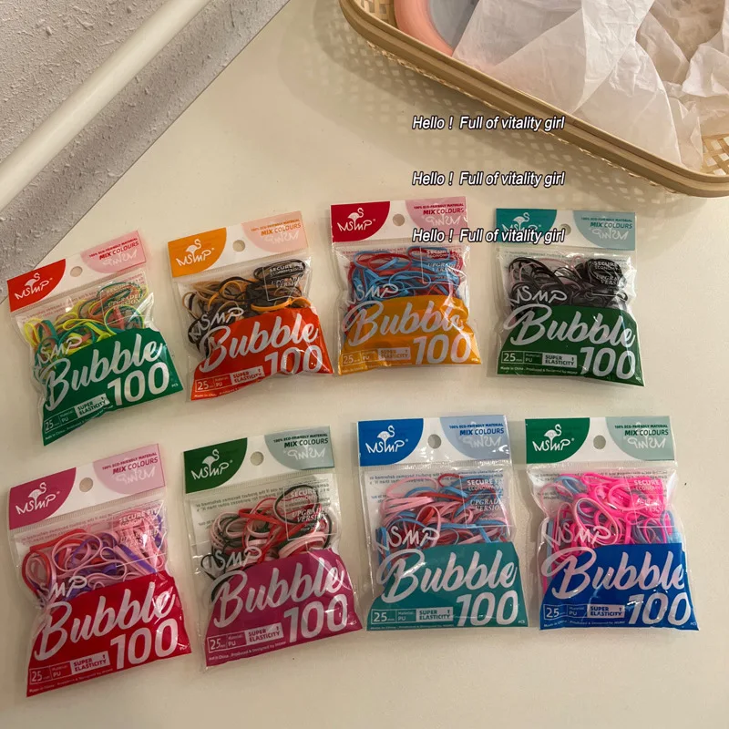 100 шт. одноразовые резинки для волос карамельных цветов