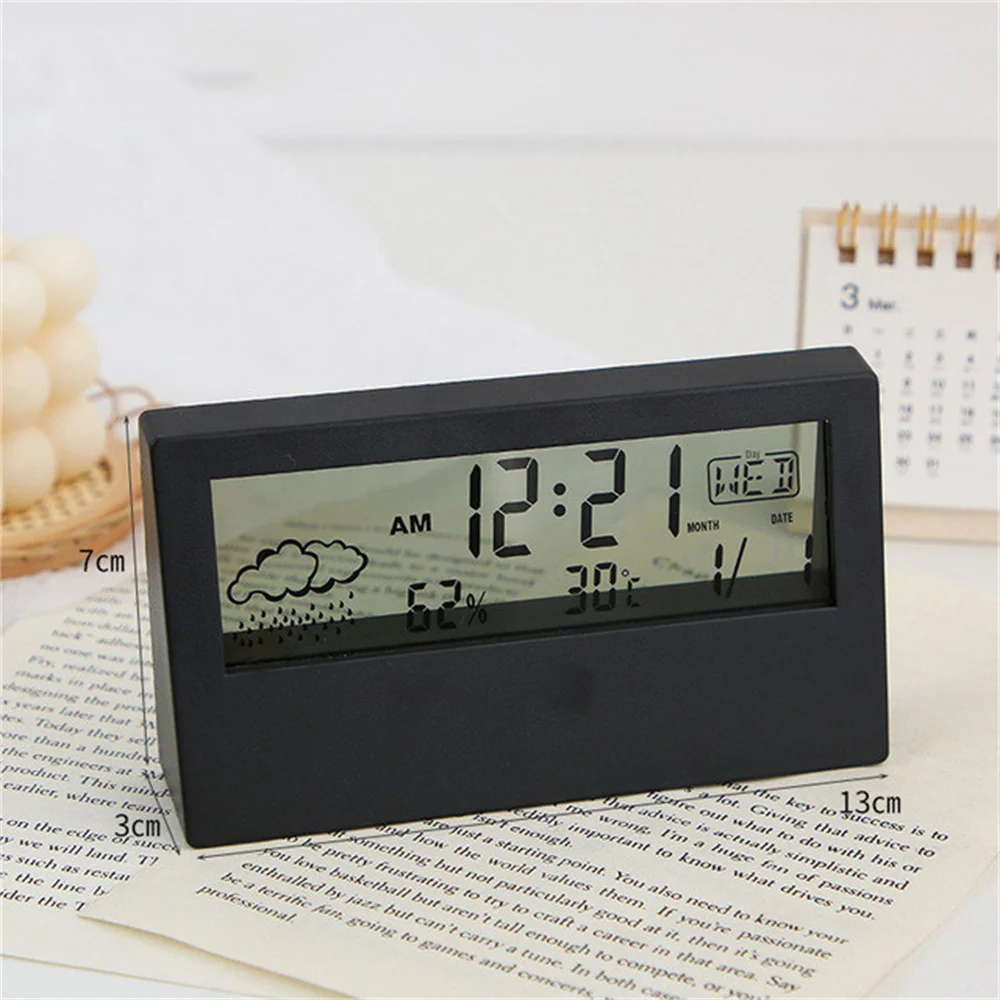 Цифровой светодиодный Будильник подсветка Повтор сигнала беззвучный календарь