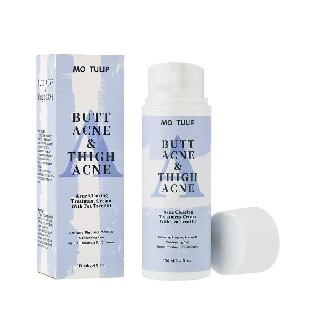 100ml Butt Acne Clearing Cream with tea tree oil for Reduce Acne Pimples to Balance Skin Moisture Keep Buttocks Skin Delicate