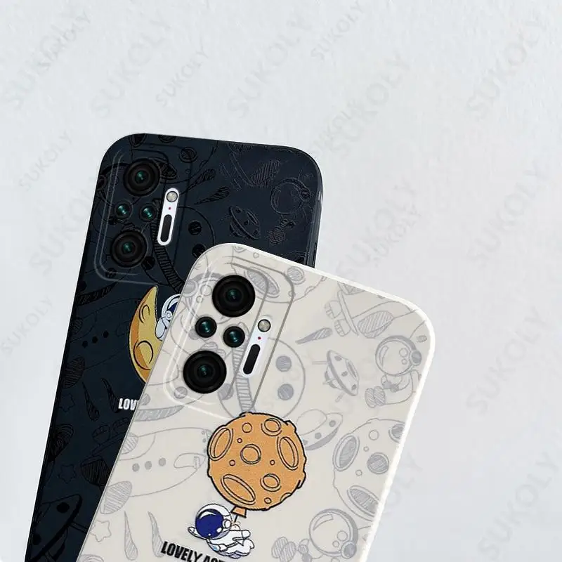 cute astronaut cartoon patterned phone case for xiaomi redmi note 11 10 9 8 7 pro 9s 9a poco x3 gt m3 m4 pro 5g mi 11 lite 5g ne free global shipping