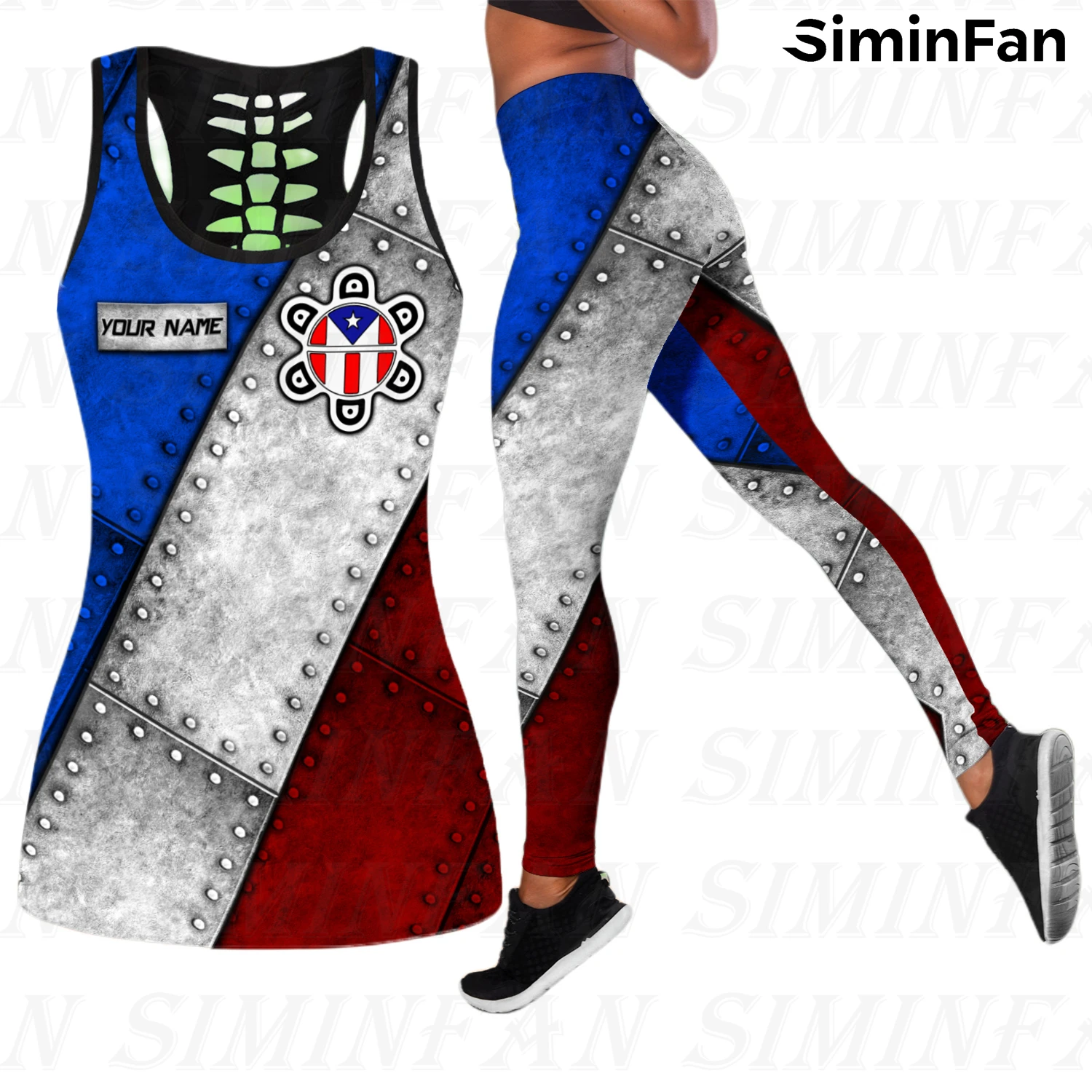 Женские Брючные костюмы красные синие Пуэрто-Рико лягушка 3D принт майки