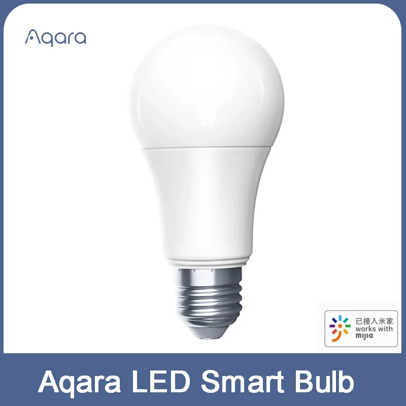 

Умная Светодиодная лампа Aqara Zigbee, белый свет, 9 Вт, E27, 2700K-6500K, лм, работает с приложением MI Home для умного дома xiaomi MI home