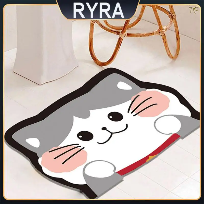 

Toilet Kitchen Door Toilet Mat Expanded Floor Mat New Cartoon Shape Absorbent Foot Mat Household Supplies Home Decor Carpet