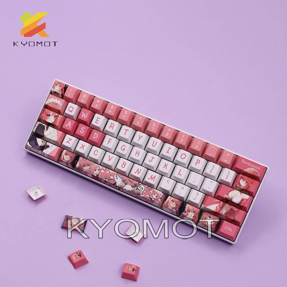 KYOMOT 138 Kyes Gotoh Hitori Anime keycaps Cherry Profile PBT Dye Sub Keycap for MX Switch DIY Layout Ducky Mechanical Keyboard