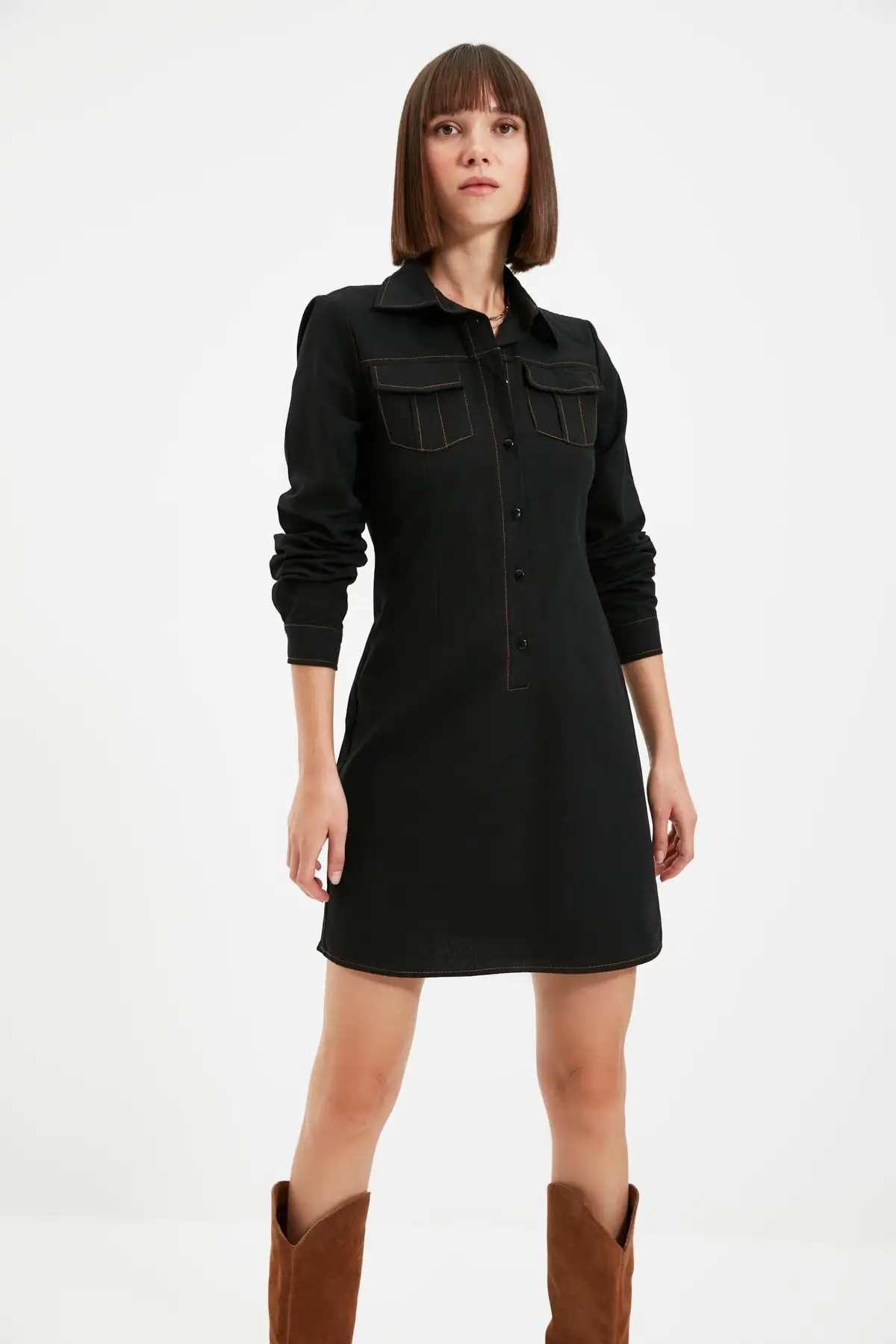 

Trendyol Contrast Stitching Pocket Detail Dress TWOAW22EL0942