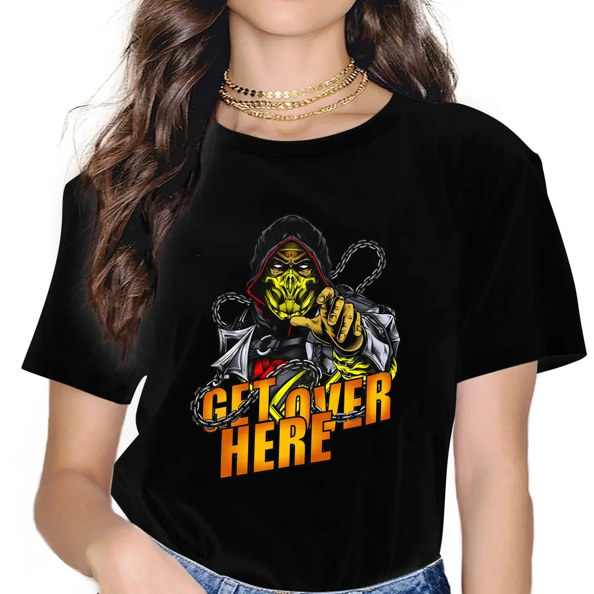 

Получите сюда женские футболки Mortal Kombat MK Midway Game Готическая винтажная женская одежда свободные топы с графическим принтом