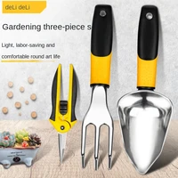 deli garden tool hand trowel bonsai shovel rakecultivatorweeder tools with ergonomic handlegarden lawn farmland transplant