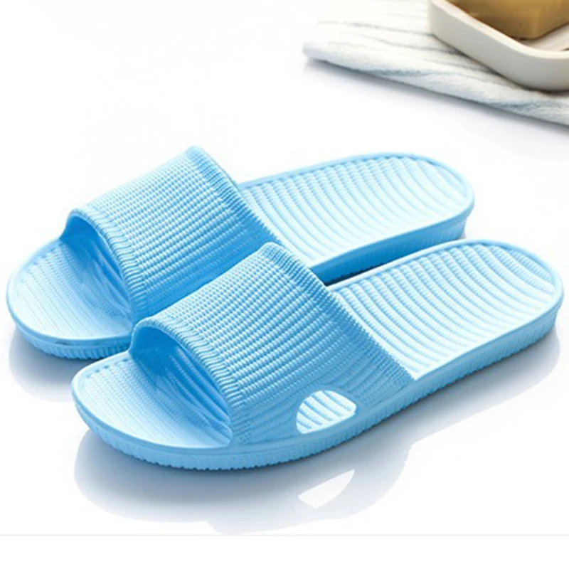 

Summer Home Couple Slipper Women Indoor Floor Flat Shoes Summer Non-slip Flip Flops Bath Breathable Massage Slippers