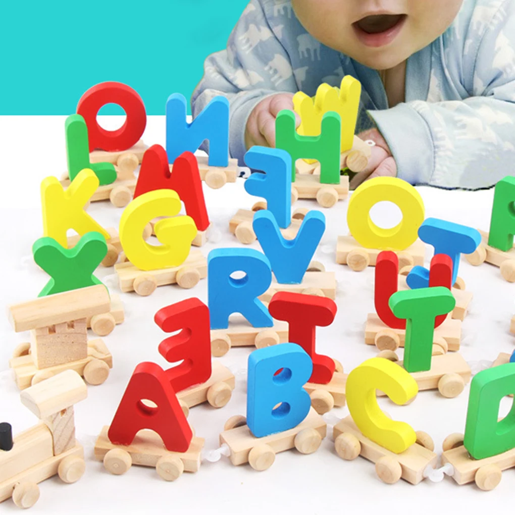 

Early Education Kids Wood Alphabet Train Toy Exquisite Interesting Colorful Educational Toys Playing Prop Birthday Gift