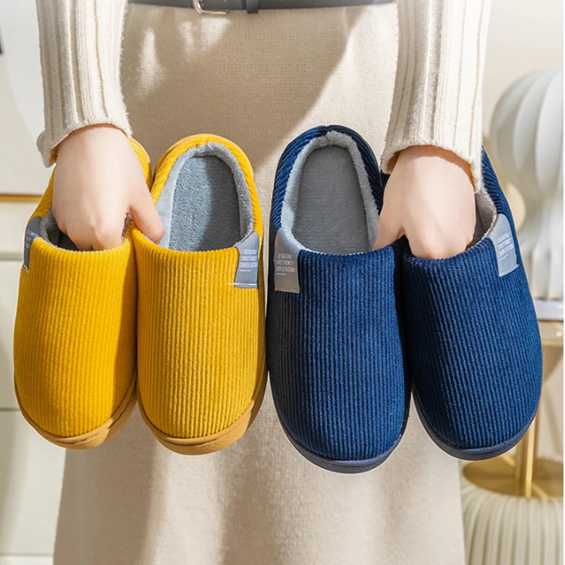 

Тапки мужские/женские зимние хлопковые, теплые плюшевые, Нескользящие, на платформе, домашняя обувь для пар