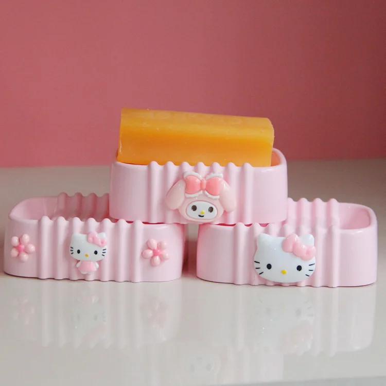 

Sanrio Cartoon Girl Heart Pink Soap Box Lovely Bathroom Soap Box Toilet Soap Rack Wash Face Soap Storage Box Dormitory Supplies
