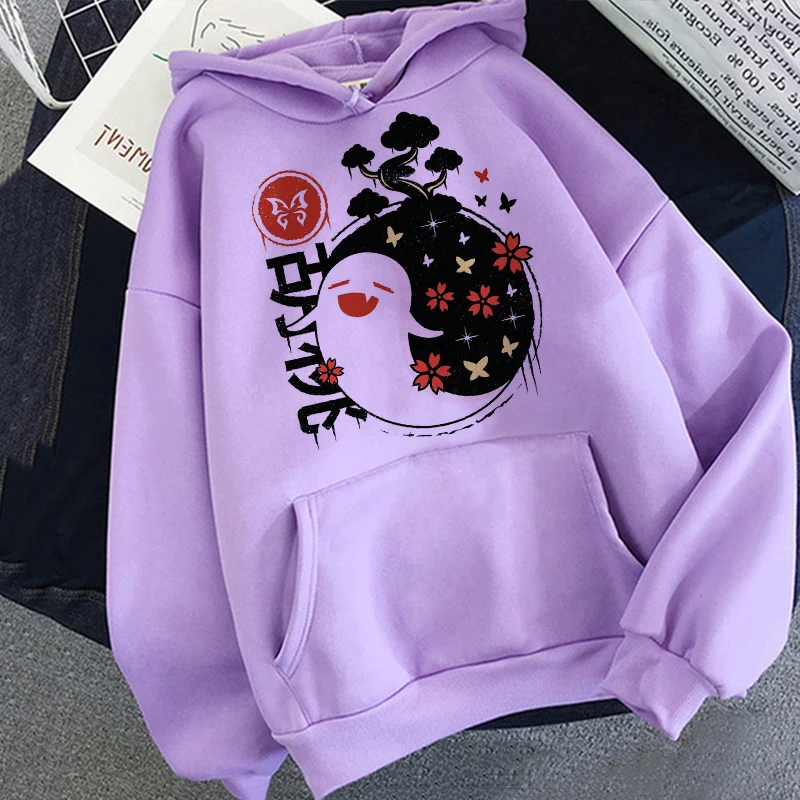 

New Game Genshin Impact Hoodie Women Harajuku Hu Tao Ullzang Kawaii Anime Printed Sweatshirts Casual Streetwear Y2k Tops Female