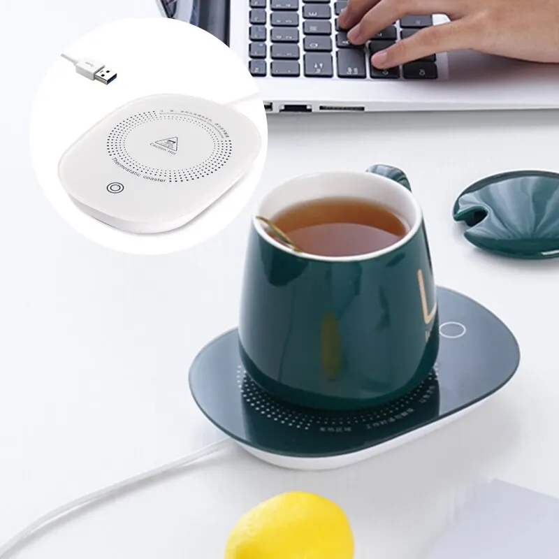 

1 PCS Electric Heated Coffee Mug Heating Coaster for Home Office Milk Tea Water Heating Mat Smart Thermostatic Warmer Pad
