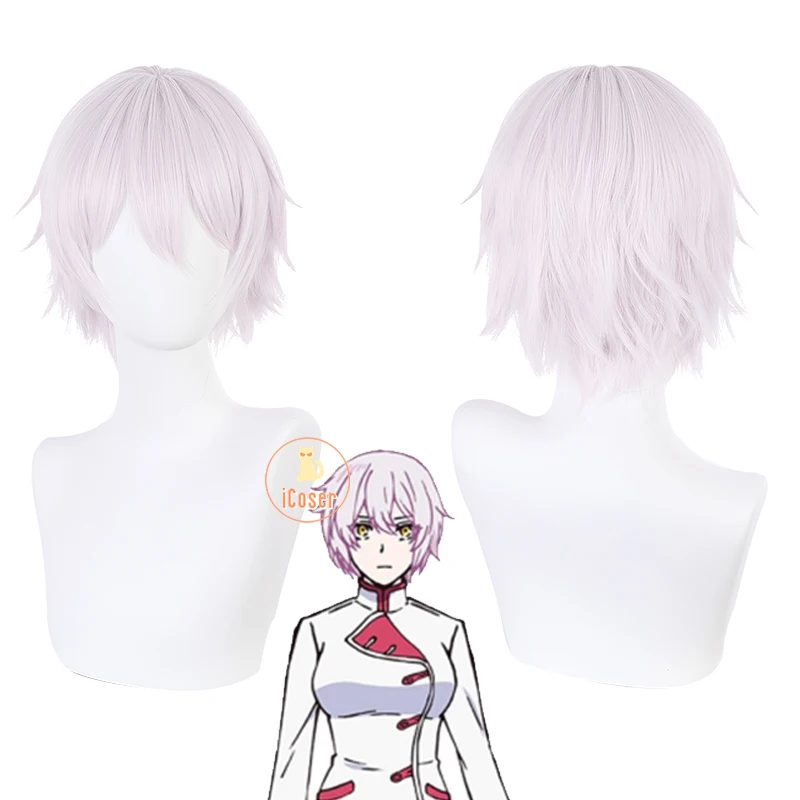 

NEW Anime The Case Study of Vanitas Jeanne The Hellfire Witch Cosplay Wig Short Pale Pink White Hair + Wig Cap Party Women Wig