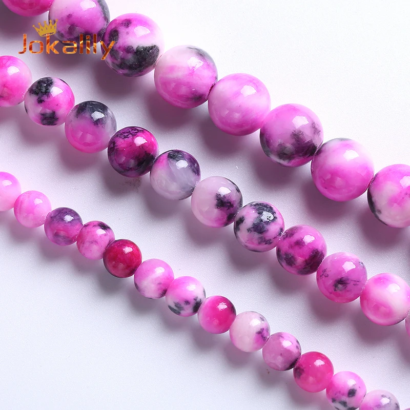 

Natural Stone Pink Tourmaline Persian Jades Beads For Jewelry Making Needlework Round Spacers Beads Diy Bracelet 6 8 10 12mm 15"