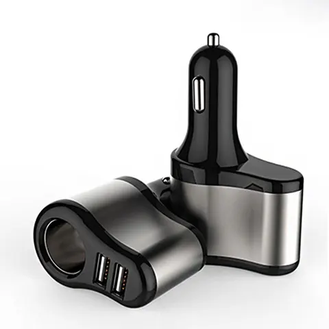Автомобильный Разветвитель Прикуривателя, 12-24 В, 2 USB-порта, 1 А + 2,1 А, для iPhone, samsung, bmw, peugeot, passat, VW - изображение