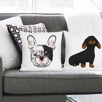 bulldog dachshund dog print cushion cover pillow cover children pillowcase home sofa decorative car chair throw pillows cojines