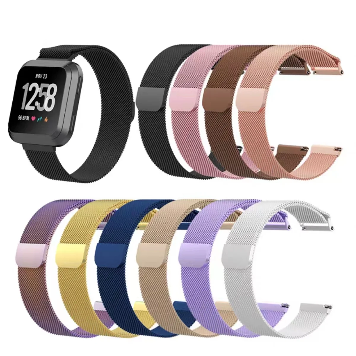 

Metal Strap For Fitbit Versa 2 3 4 Lite Sense Wrist Band Milanese Sense 2 Replacement Magnetic Loop Bracelet Fit Bit Watchband