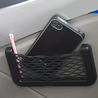 automobile accessories black universal car seat side back storage net bag phone holder pocket organizer auto net interior access