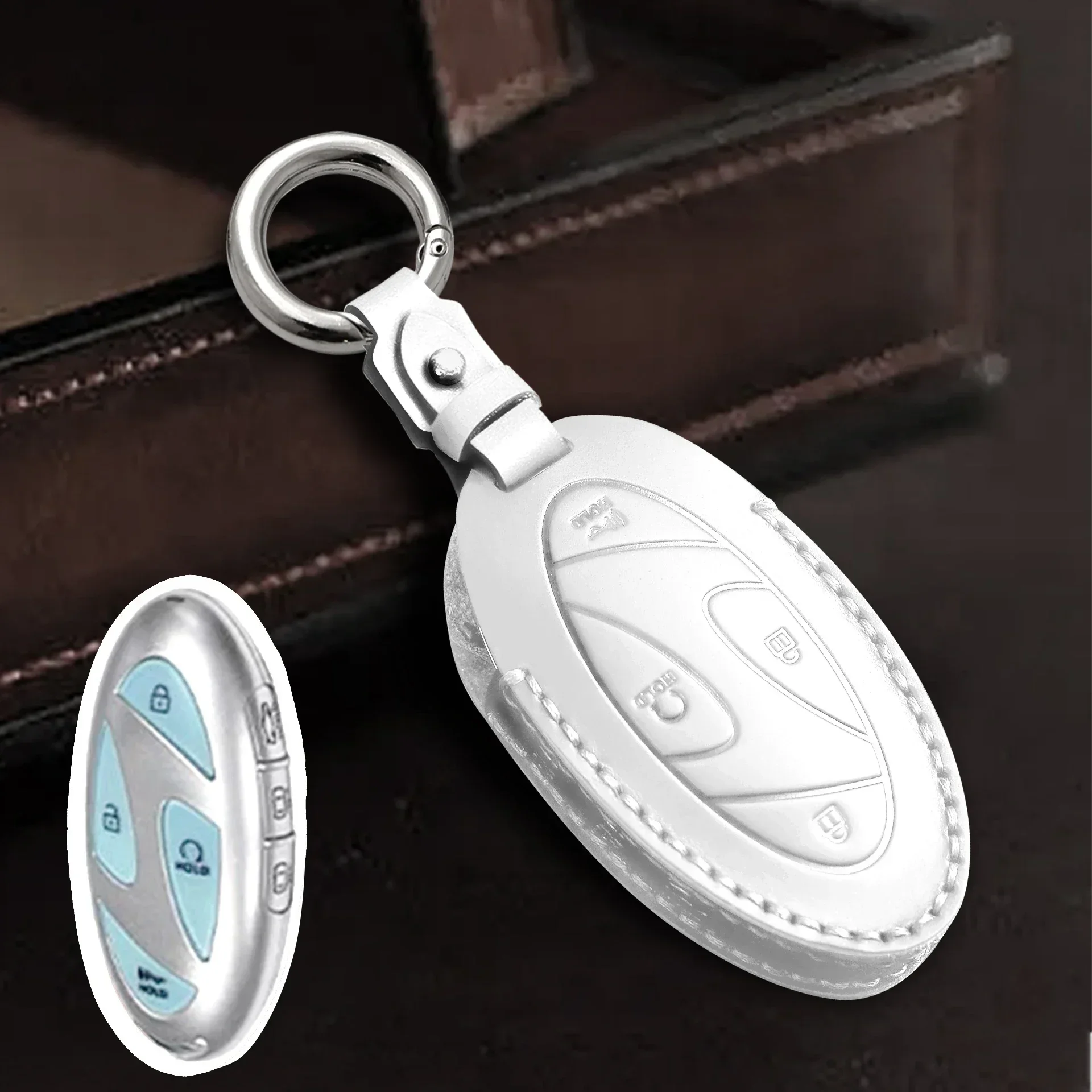 

Чехол для автомобильного ключа для Hyundai Grandeur GN7 2023, Kona Ev 2023, кожаный автомобильный смарт-брелок для дистанционного управления, аксессуары, защита