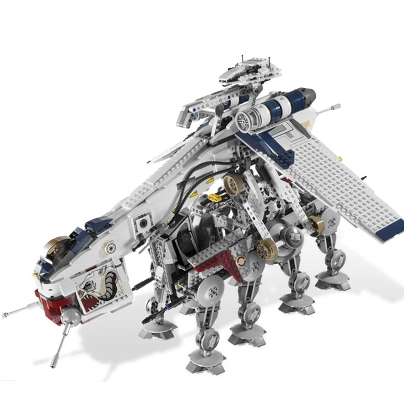 

05053 1788Pcs Echten Stern plan & War Republik Dropship mit AT-OT Walker Set Bausteine Ziegel 10195 spielzeug space wars