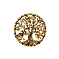 collare crystal tree of life pins and brooch gold color stainless steel vintage brooches for women rhinestone brooches pin b190