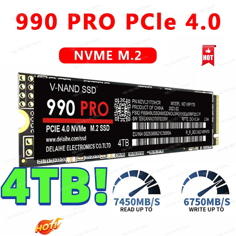 

8TB M.2 990 Pro 4TB 2TB 1TB Hard Drive Disk NVME 2.5 Inch Ssd TLC 500MB/s Internal Solid State Drive for Laptop and Desktop