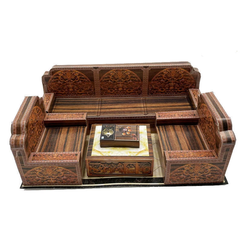 

Paper Chinese Luxury Wood Sofa Sacrificial Supplies Burn It to Relatives In Heaven Paper Fake Furniture for Deceased Relatives