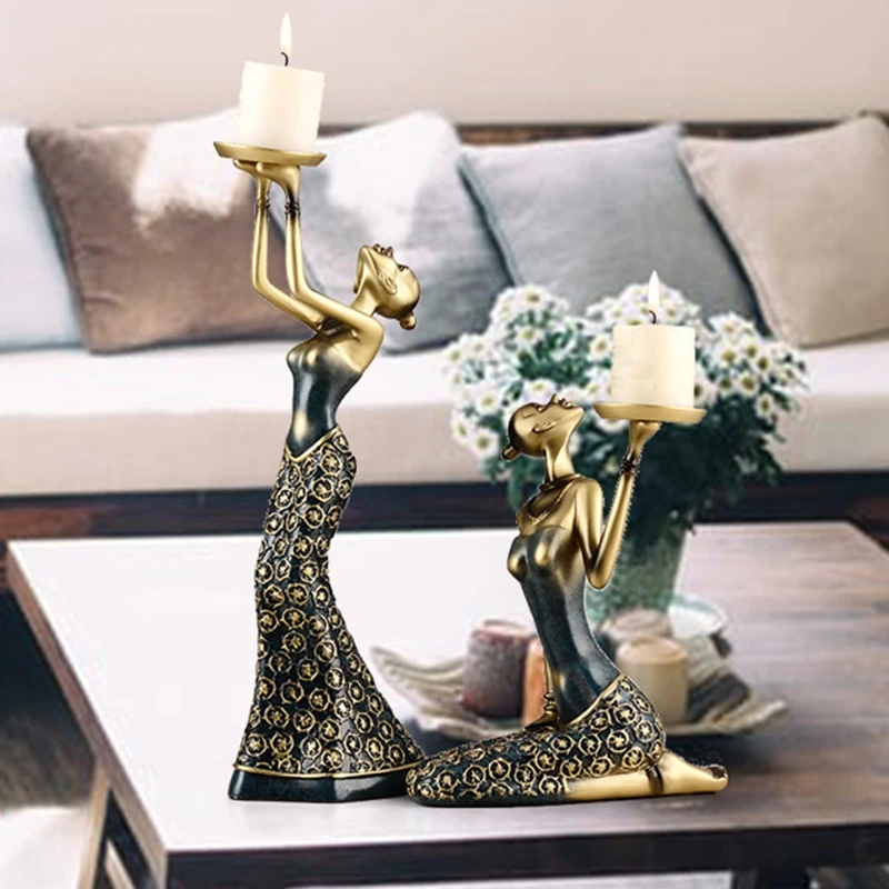 

Абстрактные женские подсвечники, винтажная статуя из смолы, скульптура, подсвечник для дома, винтажное украшение для свадебвечерние НКИ-A