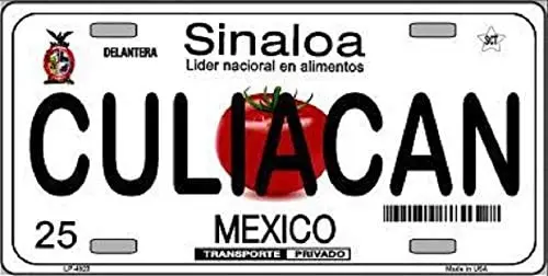 

ZMKDLL Metal Tin Sign Wall Hanging Decoration Plaque Sign License Plate Tag, Culiacan Sinaloa Mexico Novelty Metal License Plate