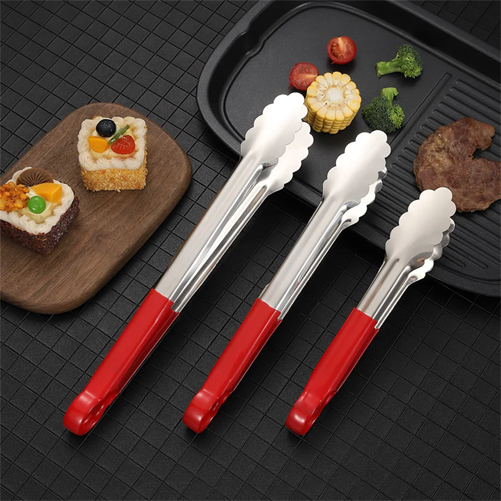 

3 Size Stainless Steel Food Tongs Clip Household Kitchen Frying Barbecue Food Tongs Anti-Scalding Buffet Restaurant Tool