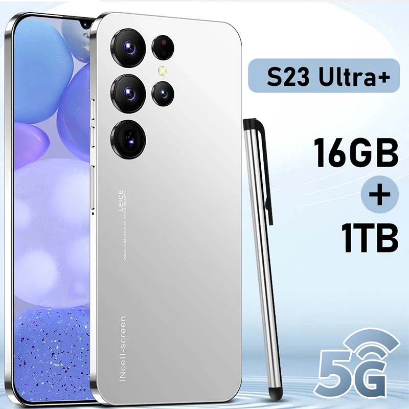 

2023 New S23 Ultra Smartphone Global Version 6.8inch Full Screen Face ID 6800mAh Mobile Phones HD 4G 5G Cell Phone