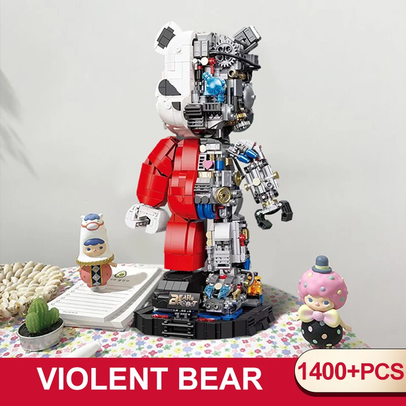 

Детский конструктор-робот, 3D модель в пол тела, механический медведь, 2-й медведь, комплект из строительных блоков II 188001, игрушки для детей, подарки