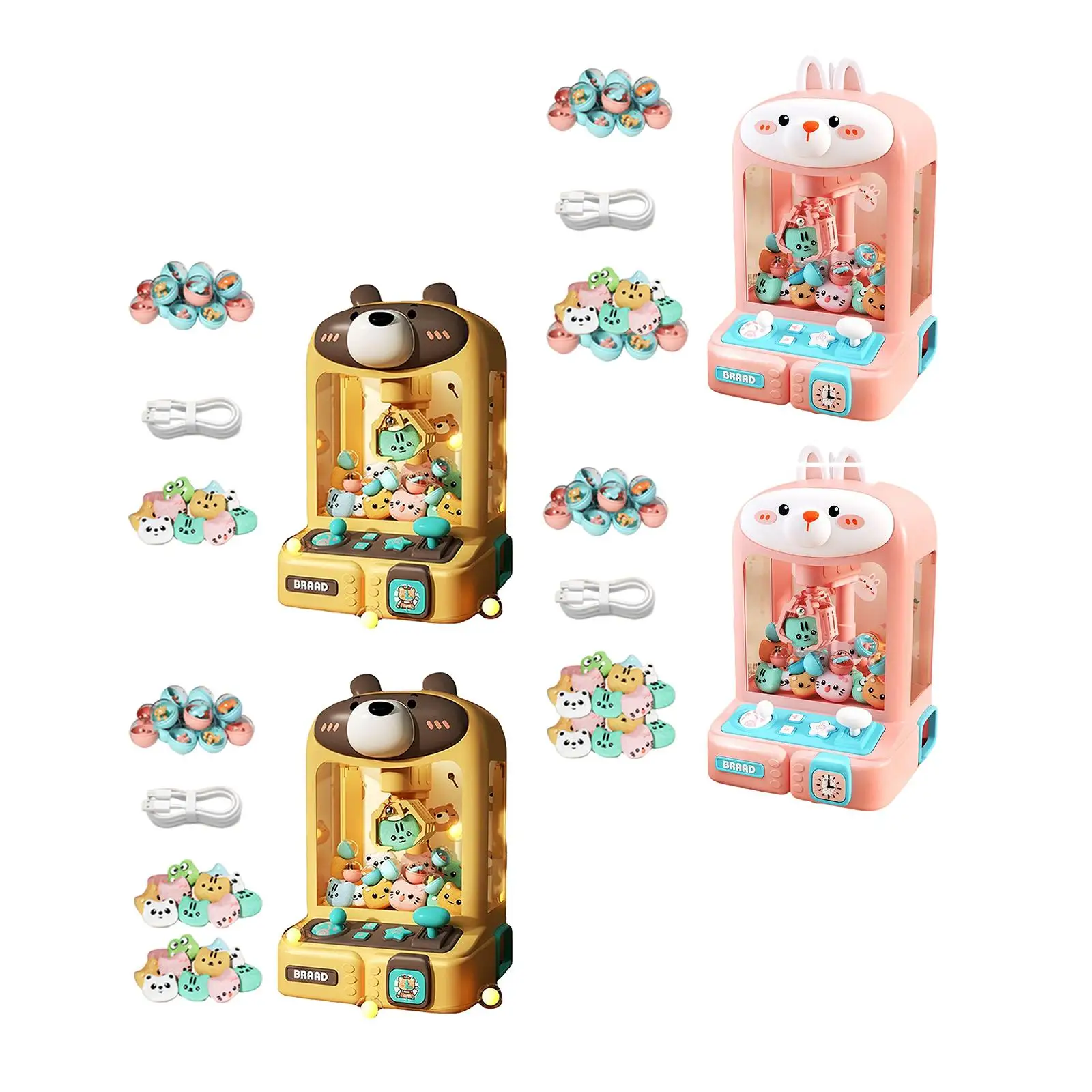 

Игровой автомат коготь, мультяшная электронная аркадная игра с подсветкой, Мини-Игровой Автомат коготь для кукол для взрослых, детей, мальчиков, подарки для детей