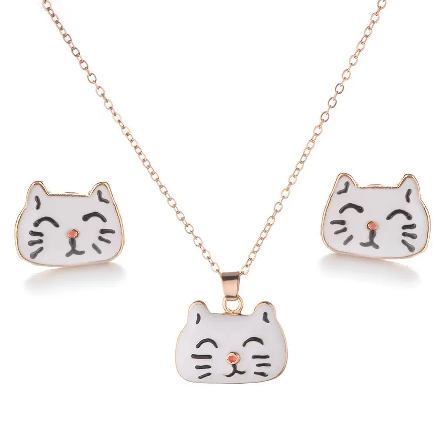 2024 комплект ювелирных изделий DAIHE ожерелье Fortune Cat новые милые аксессуары с