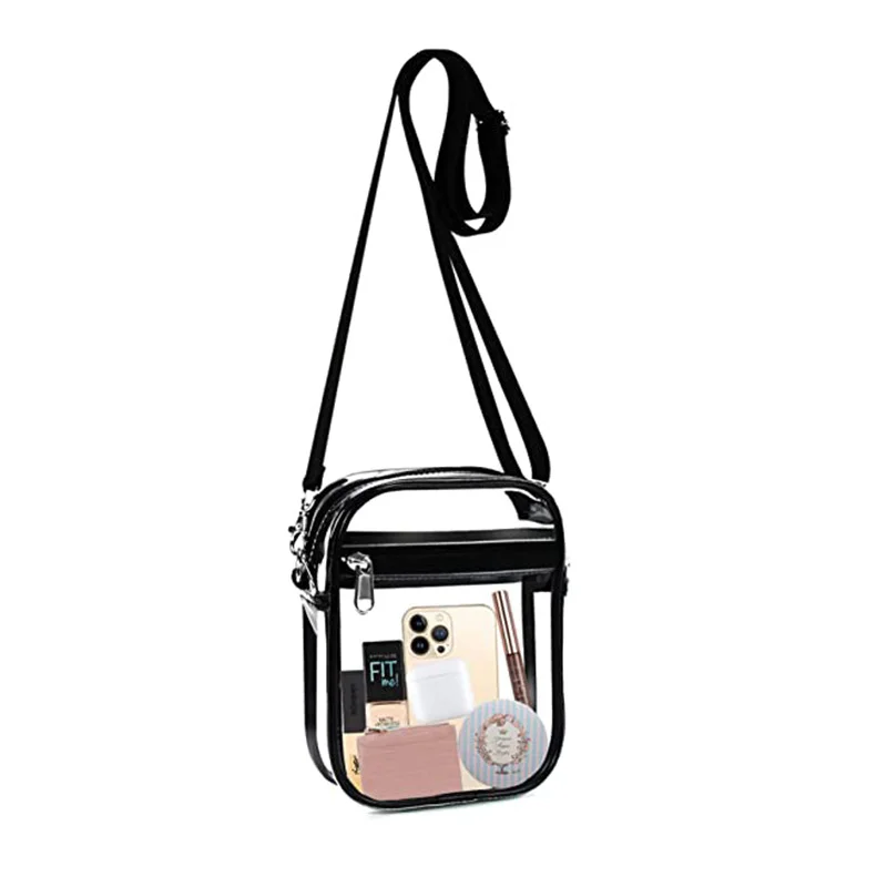 

Transparent Crossbody Bag PVC Transparent Concert Sports One Shoulder Bag Messenger Bag with Adjustable Zipper