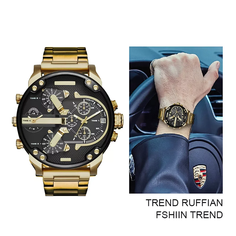 

jmt NEW upmarket Men's Sport Watch with Large Dial Stainless Steel Analogue Quartz Watch Fashionable Luxury Casual and Busines