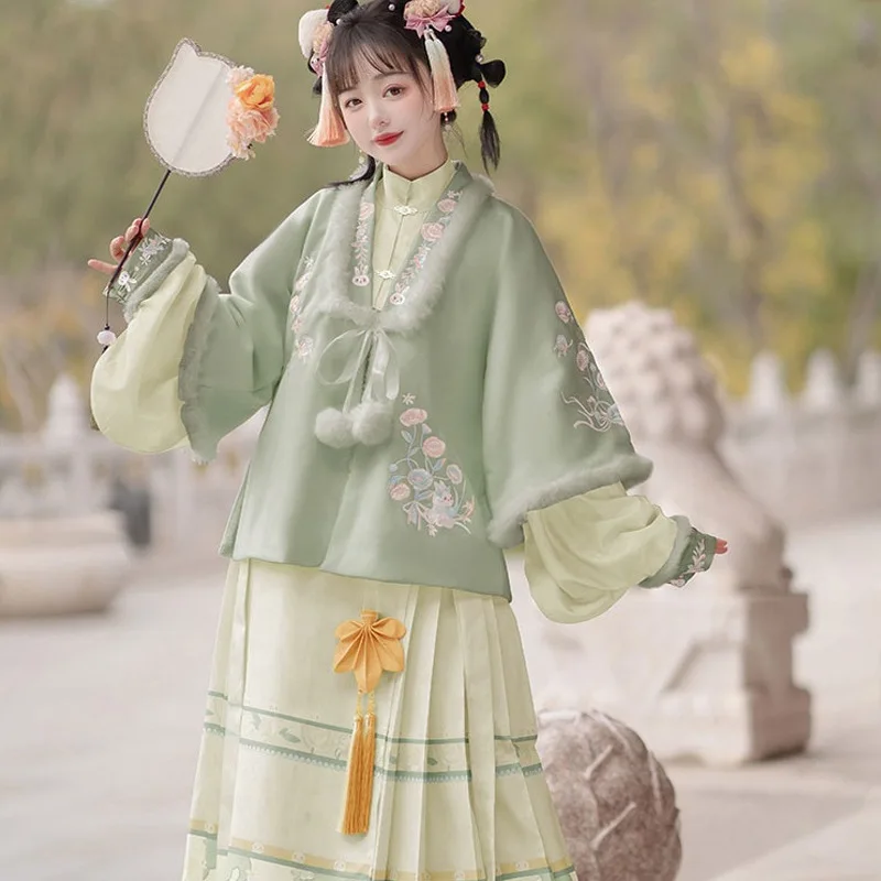 

Женское платье с вышивкой в китайском стиле, с рукавом «лошадиное лицо»