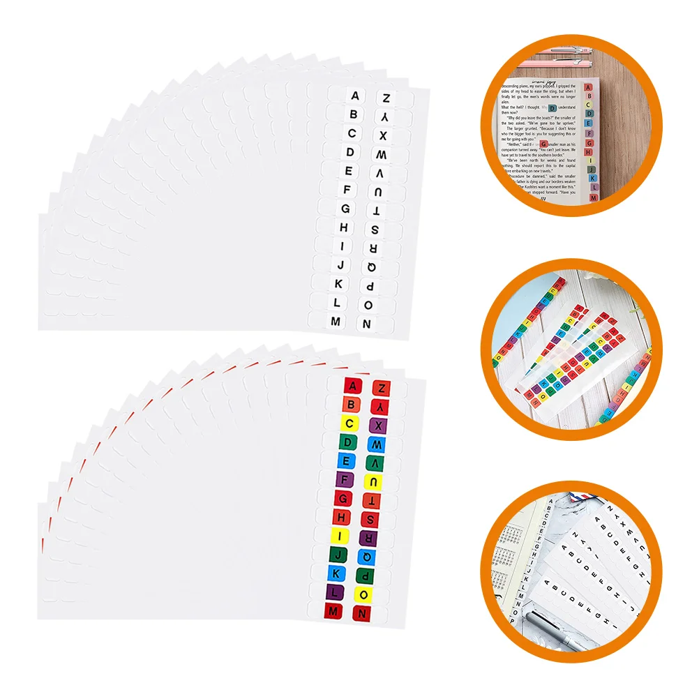 

30 Sheets Alphabet Index Stickers Book Flags Sticky Tabs Labels The Pet Bookmark Annotating Supplies Student Letter