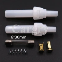1 set bx3012 bx3012a screw type glass fuses box with spring and terminal 6x20mm 620mm white lantern type fuse holder