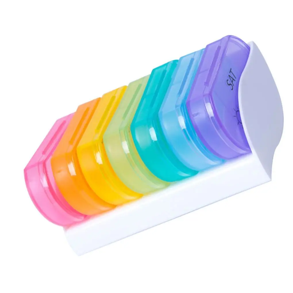 

7 Day Weekly Style Morning Night Pill Holder Storage Organizer Plastic Container Case Portable Travel Pill Box