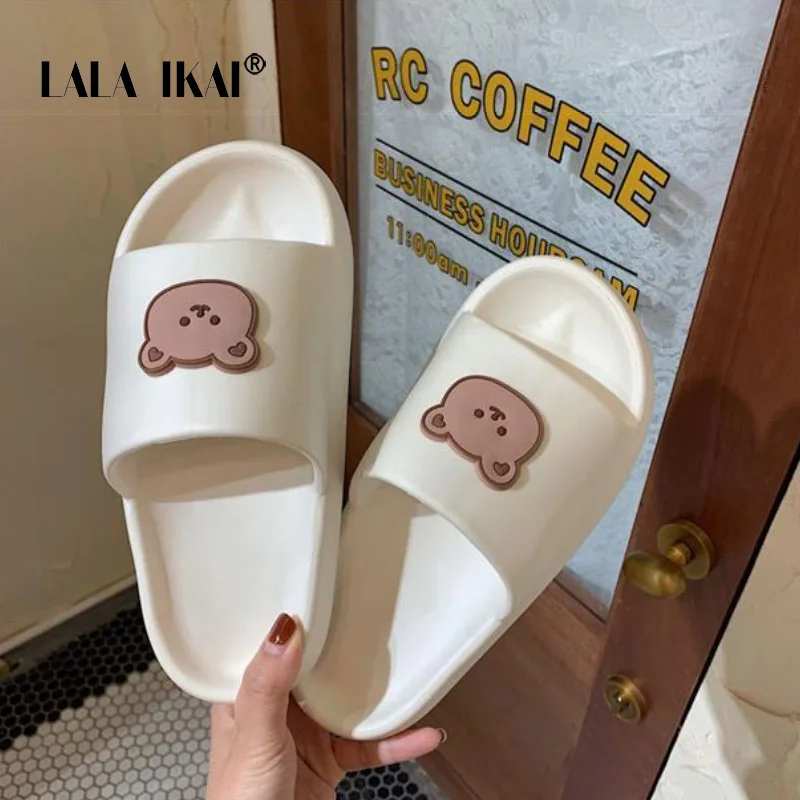 Фото Шлепанцы LALA IKAI женские, повседневные сандалии на платформе, домашние мягкие тапочки, симпатичные, летние, 2021 №5