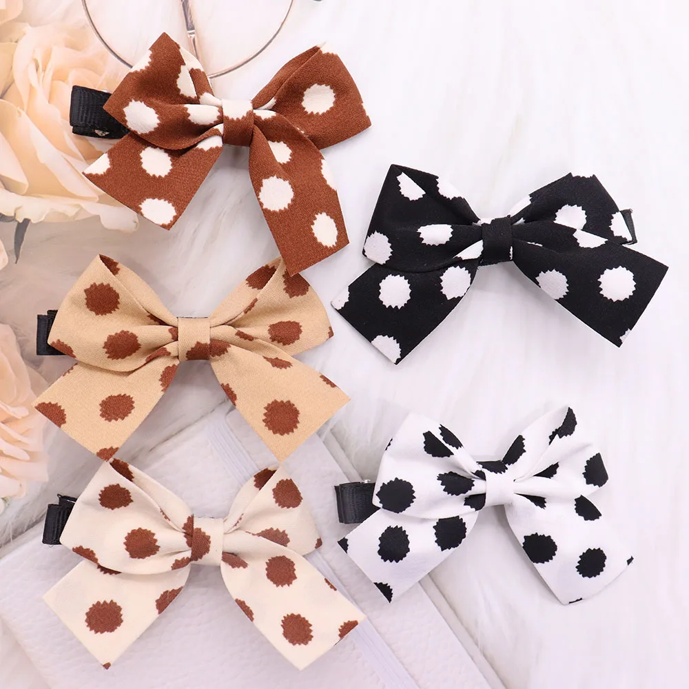 

2Pcs Bowknot Wave Point Hair Clip Girl Cute Hairgrip Hair Accessories Headwear Hairpins Hairclip Hairpin Headdress