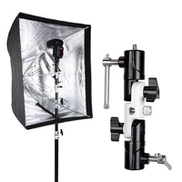 universal 3 section adjustable u shaped flash bracket swivel light holder umbrella mount adapter live fill light accessories